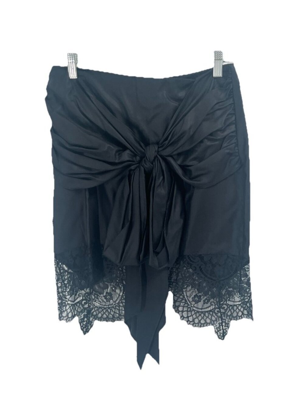 Ben Taverniti Unravel Project Black Lace Bow Mini Skirt Gothic Luxury Medium NWT